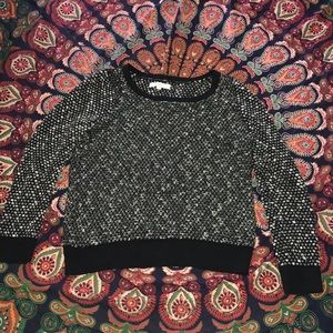 Loft Black & White Cable Sweater